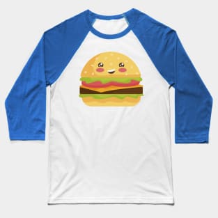 Cute Kawaii Hamburger Baseball T-Shirt